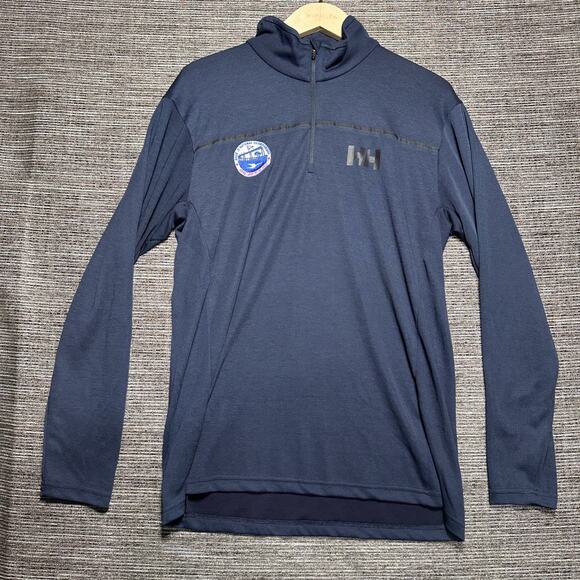 Helly Hansen Sweater Men's Large Blue Pullover 1/4 Zip Snipe US Nationals 2022 - Picture 1 of 15